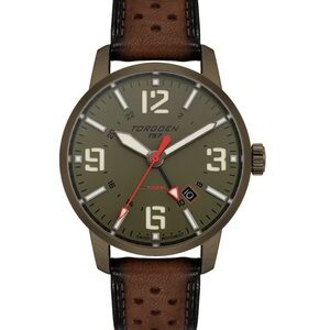 T57 Green GMT Sapphire | 41mm, Dark Brown Leather - Torgoen